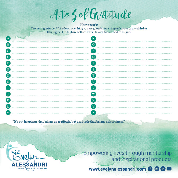 A-Z of Gratitude Challenge